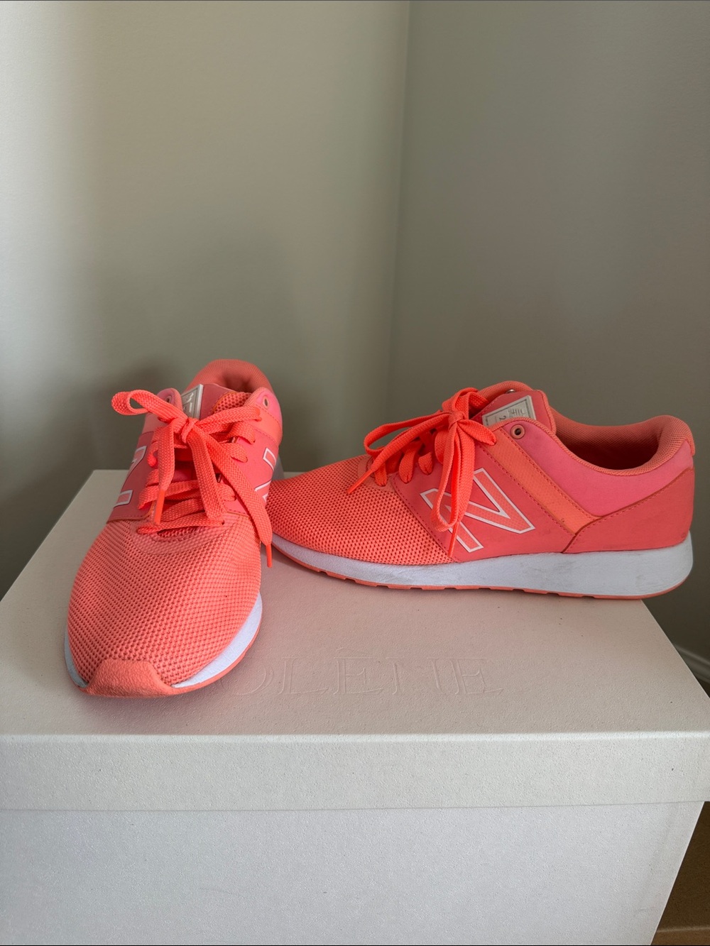 New Balance Women's Neon Coral Lace-Up Running Sneakers